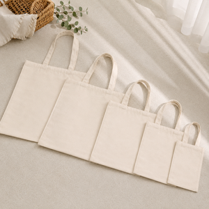 Sacs fourre-tout en <span class=keywords><strong>toile</strong></span> de coton naturel en gros, plusieurs tailles, sacs de courses écologiques réutilisables avec poignée rembourrée - Product Image 3