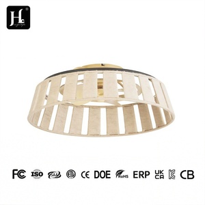 พัดลมไม้ติดเพดาน ไฟ LED สีขาวโทนเย็น 3500K Ra80 สไตล์เรโทร ติดตั้งบนพื้นผิว 220V ขนาดใหญ่ พร้อมรีโมทคอนโทรล รับประกัน 3 ปี IP33 ใช้งานได้นาน 50000 ชั่วโมง - Product Image 1