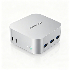 SOAYAN 2026 Mini PC de Cuatro Núcleos, Nuevo, con Intel N95, 12GB LPDDR5 RAM, SSD, WIFI + Windows 11 <span class=keywords><strong>Pro</strong></span>, Computadora Pequeña para Hogar y Negocios - Product Image 1