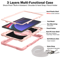 Étui de tablette robuste antichoc pour Samsung Galaxy Tab S9 avec béquille rotative à 360° et bandoulière pour une protection complète