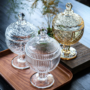 Candy Jar Retro Personalizado Atacado Casamento Vidro Comida Em Relevo Armazenamento Jar Recipiente De Vidros De Cozinha - Product Image 1