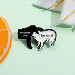 Anjing gigit debu Enamel pin kustom bros lagu Lapel lencana kartun lucu hewan perhiasan hadiah Drop Shipping - Product Image 2