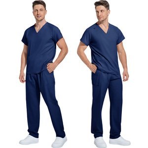 Haut de blouse médicale pour femme Med <span class=keywords><strong>Couture</strong></span>, col en V, coupe moderne, à enfiler, épaules extensibles en maille côtelée, poche poitrine, en polyester tricoté - Product Image 3