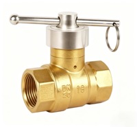 Robinet à boisseau sphérique en laiton crypté pour compteur d'eau, raccord fileté d'entrée, joint NBR/PTFE, 1/2 pouce, 1 pouce, pression PN16