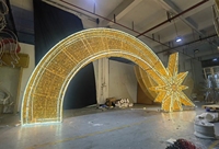 Arche de tunnel décorative à LED 3D pour l'extérieur, motif en forme de cœur pour Noël, ornement de Noël