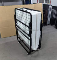 LUXMARS Lit d'appoint pliable portable pour adultes, matelas roulant, cadre en fer, design moderne, gain de place, idéal pour l'école et l'appartement