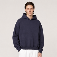 Sweat à capuche en molleton 330 GSM coupe boxy, coutures courbées, manches longues, style streetwear américain, pour homme, marque privée, fourniture