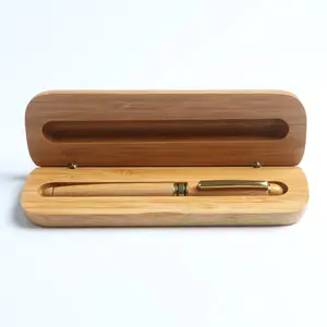 Pena bambu dengan casing gel/pulpen hadiah untuk pria, pena promosi dengan Logo