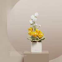 Nouvelles fleurs en blocs de construction chinois, style libre, fleurs éternelles, esthétique zen, modèle de construction, décoration de bureau pour salon de thé, OEM