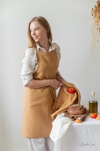 Delantal Unisex Hecho a Mano, Desechable, con Media Manga de Lino, Color Personalizado, Talla Única, Estilo Liso y Suave para Uso en Restaurantes - Product Image 3