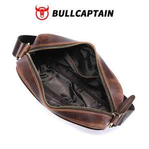 Sac bandoulière homme en cuir véritable Crazy Horse BULLCAPTAIN, petit sac messager en cuir, sacs à bandoulière en cuir véritable pour homme - Product Image 5