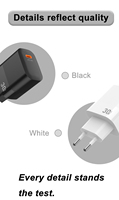 Cargador Rápido de 30W PD QC2.0 con Enchufe Europeo Tipo-C, Cargador de Pared Compacto de Viaje, Adaptador de Corriente USB de Carga Rápida para Dispositivos Móviles, 5V 9V 12V