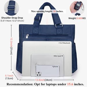 12-Pockets Work Laptop Tote <b>Bag</b> Large Crossbody Nurse <b>Teacher</b> Bible <b>Bag</b> for School Travel Daily - Product Image 3