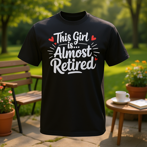 Cette fille est presque retraitée, t-shirt pour femme, cadeau de retraite, t-shirt drôle - Product Image 3