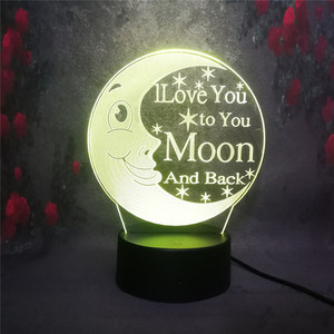 Magic เรขาคณิต Ramadan Mubarak Eid Luster 3D 7 สีเปลี่ยนนวนิยาย Decor ตารางแสงกลางคืนโคมไฟอารมณ์เพื่อนที่ดีที่สุดของขวัญ believers - Product Image 2