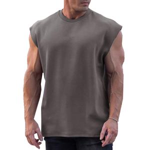 Custom <b>Men's</b> Boxy <b>Crop</b> Gym Tank <b>Top</b> Breathable Spandex/Cotton Casual Style with Raw Edge Cut-Off Eco-Friendly Tank <b>Top</b> - Product Image 3