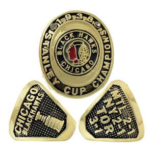 Vente directe du fabricant d'anneaux de championnat de hockey des Blackhawks de <span class=keywords><strong>Chicago</strong></span> de la LNH 1938 transfrontalière - Product Image 1