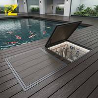 Supports à gaz étanches pour plancher en aluminium avec poignée dissimulée, revêtement en aluminium et plastique pour enclos de filtration souterrain