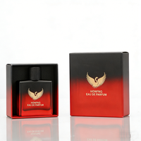 Flacons de parfum en verre mat dégradé rouge personnalisés de qualité supérieure 50ml 100ml, diffuseur à bâtonnets carré plat, flacon vide avec emballage en boîte
