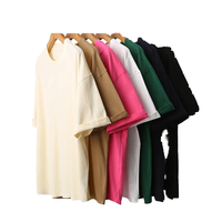 T-shirt Col Rond Oversize pour Homme, Coton Lourd 100% Respirant, Écologique, Décontracté, Grandes Tailles, En Stock