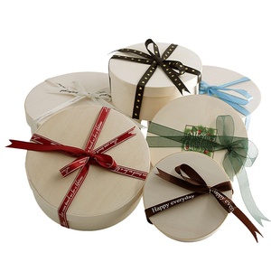 Hộp quà Giáng sinh tròn bằng gỗ thân thiện với môi trường, in logo tùy chỉnh - Product Image 1