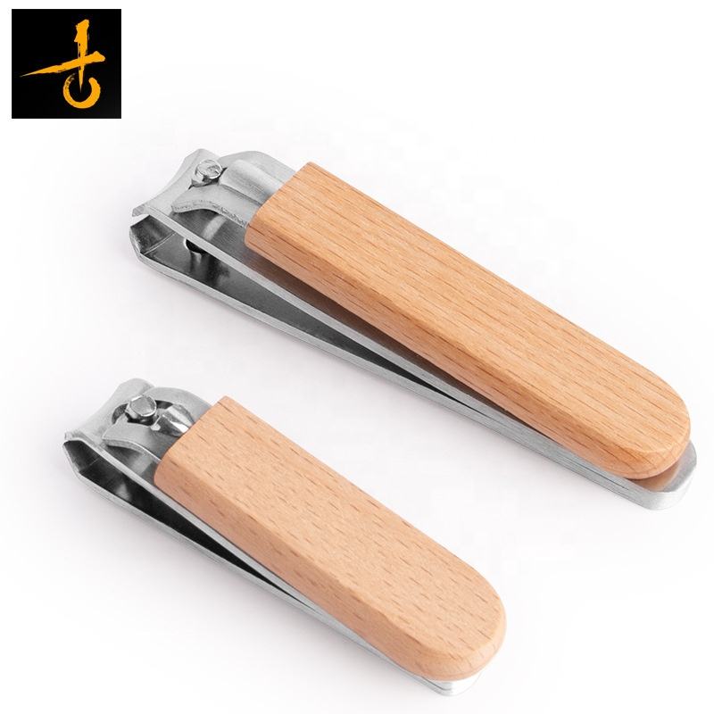 Пользовательские высококачественные рекламные деревянные ручки из нержавеющей стали маникюрные креативные ножницы для ногтей с круглым хвостом