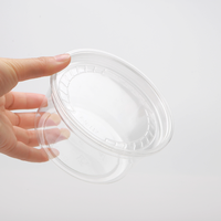 Gobelet en plastique transparent PET jetable avec logo personnalisé, 117 mm, 8 oz, 14 oz, 16 oz, 24 oz, avec couvercle plat ou bombé pour charcuterie, noix, fruits, yaourt