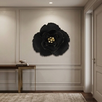 Décoration murale intérieure en métal, vente en gros, accent décoratif pour la maison, 68,58*12,7*62,23CM, noir et or, décoration murale métallique de luxe pour la maison
