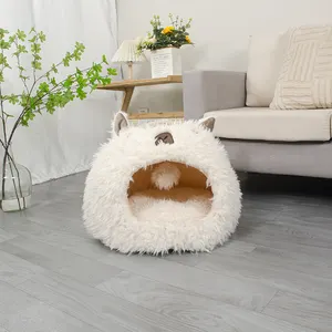 Fabriek Groothandel Schattige Huisdier Bed Set Nepbont 16d Foam Hondenbed Kat Grot Bed Huis Voor Honden En Katten