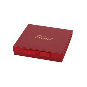 Custom logo Luxury Pearl Necklace <b>Red</b> Gift Box with Foam Tray Bowknot <b>Bracelet</b> Rings Necklace Gift Box - Product Image 1