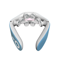 Masseur électrique pour le cou à 8 têtes avec télécommande, chaleur, impulsions, pétrissage, appareil de massage portable sans fil pour le cou, les épaules et la colonne cervicale