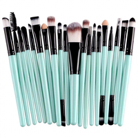 Échantillons gratuits Super Hot Professionnel Luxe Haute qualité Vegan 20 pièces Ensemble de pinceaux de maquillage pour le visage de couleur personnalisée avec sac