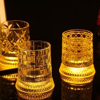 Vaso Giratorio Creativo para Whisky con Posavasos Luminoso, Vaso Premium para Beber Cerveza, Ideal para Bares y Fiestas en Casa