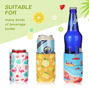 Fundas Enfriadoras de Latas de Cerveza para Playa, Diseño Hawaiano, Reutilizables, Divertidas, para Bebidas y Refrescos de Verano - Product Image 2