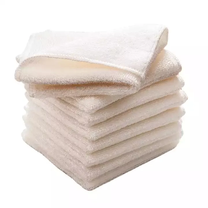 Thickened Super Absorbent White Microfiber Bamboo Fiber Dishcloth Kitchen Cleaning Cloth Towel