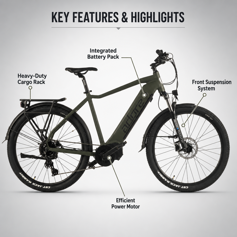 Electric City Bike 250W Central Brushless Motor 36V 16Ah Removable ...