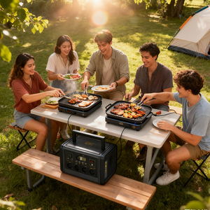 แผงโซลาร์เซลล์ 800W 512Wh พร้อมหัวต่อ Anderson ระบบ MPPT คลื่นไซน์บริสุทธิ์ แบตเตอรี่ LiFePO4 แบบไร้สาย สถานีไฟฟ้าพกพา รองรับการชาร์จ AC - Product Image 4