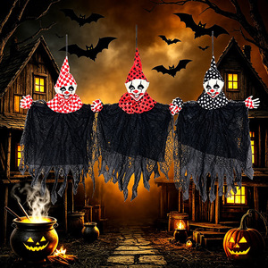 Novedad 2026: Decoración para Fiesta de Halloween en Casa - Accesorios de Fantasma de Payaso de Circo Espeluznante con Puntos, Adorno Colgante de Fantasma de Payaso Aterrador para Halloween - Product Image 2