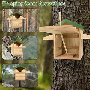 Grand nid en bois moderne et à la mode pour chouette effraie et peuplier Maison pour animaux de compagnie en bois de pin personnalisée pour la faune en plein air à l'intérieur d'une grande boîte Screech - Product Image 3