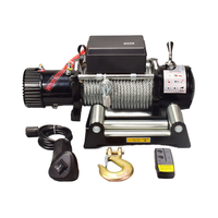 Mini treuil électrique 12v fabriqué à la chaîne, treuil électrique de voiture tout-terrain 4x4 utilisé de 12000lbs 12V 24V avec corde synthétique