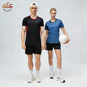 قمصان وشورتات كرة الطائرة الجديدة سريعة الجفاف وقابلة للتنفس 100% بوليستر للرجال والنساء، ملابس رياضية بأكمام قصيرة، بدلة منافسة خفيفة - Product Image 3