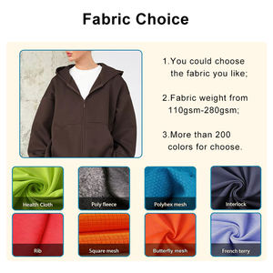 Logo personnalisé, broderie 3D de haute qualité, imprimé, fermeture éclair, surdimensionné, lourd, doublé, tricoté, écologique, épaules tombantes, pour homme - Product Image 3