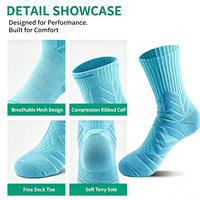 Chaussettes de sport en nylon/coton absorbant la transpiration, à logo personnalisé, imprimées numériquement, pour le cyclisme et l'usage quotidien - Toutes saisons