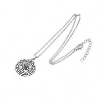 Collier Pendentif Mandala Chakra Yoga pour Hommes, Géométrie Sacrée, Déesse Hindoue Sri Yantra, Wiccan, Pagan, avec Chaîne à Maillons, Bijoux