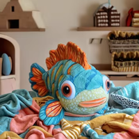 Sceau en peluche jouet mignon poisson tropical en peluche poupée oreiller bébé poupée océan musée Souvenir jouets en peluche