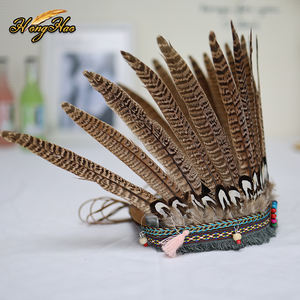 Tren baru kepala ayam pegar bulu hiasan kepala karnaval mentah pesta Halloween aksesori dekoratif alat peraga performa topi - Product Image 5