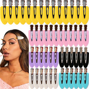 Mini pinzas para uñas coloridas para lavar la cara, flequillo triturado sin costuras, pinza para pico de pato, pegamento para crema, horquilla hecha a mano para mujeres y niñas, 20 Uds. - Product Image 2