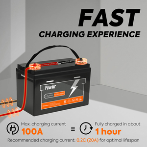 PowMr Batería recargable de iones de litio de 100AH 12,8 V <span class=keywords><strong>Serie</strong></span> de soporte <span class=keywords><strong>y</strong></span> batería paralela LiFePO4 - Product Image 2