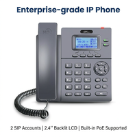 Téléphone de bureau SIP T780PN pour la communication professionnelle, écran rétroéclairé de 2,4 pouces, 2 lignes SIP, compatible PoE pour les petites et moyennes entreprises