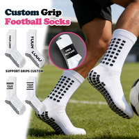Chaussettes de sport FlexGrip de haute qualité personnalisées pour jeunes, avec grip antidérapant, pour hommes, blanches, pour le football, tricotées, antidérapantes, pour usage sportif